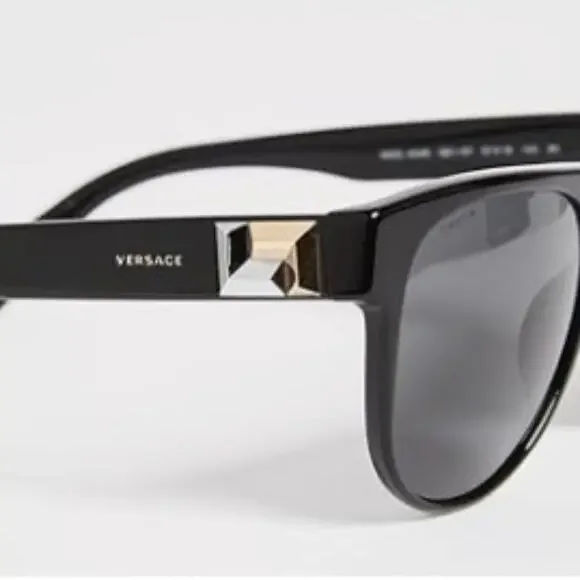 NEW Versace Jet Black Rock Iron VE 4346 Pilot Sunglasses GB1/87 (VSXX065) - Picture 4 of 4